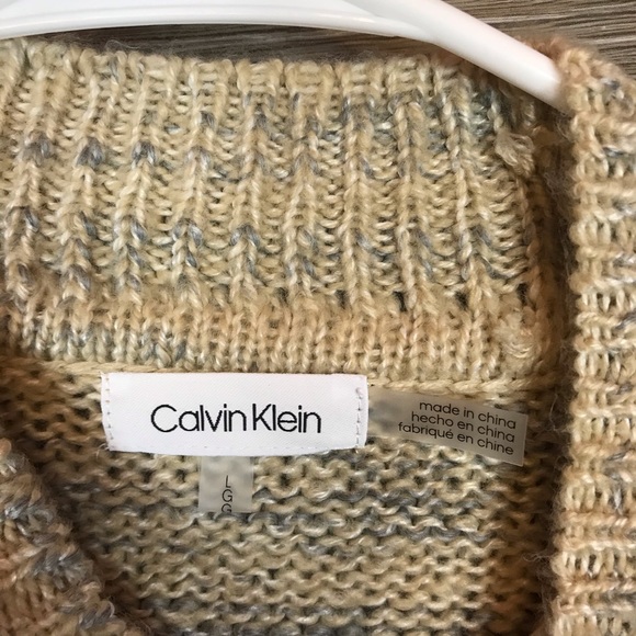Calvin Klein Marled Stripe Mock Neck Sweater NWT - Picture 9 of 12